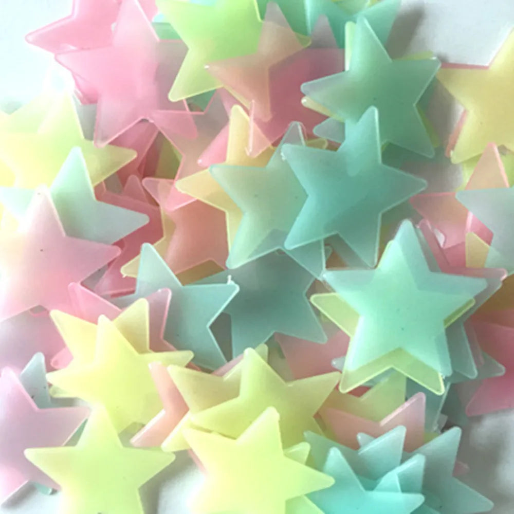 Glow-in-the-Dark Star Wall Stickers (100-Piece)